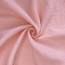 Ткань Муслин Жатый, цвет Нежно-Розовый (на отрез)  в Котельниках