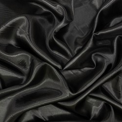 Ткань Атлас-сатин, цвет Черный (на отрез)  в Котельниках