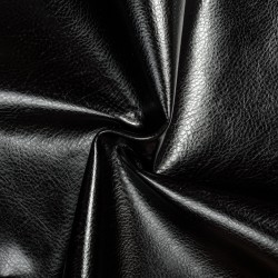 Ткань Дерматин (Кожзам) для мебели, цвет Черный (на отрез)  в Котельниках