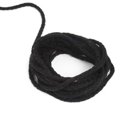 Шнур для одежды тип 2, цвет Чёрный (плетено-вязаный/полиэфир)  в Котельниках