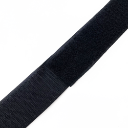 Контактная лента 40мм (38мм) цвет Черный (велькро-липучка, на отрез)  в Котельниках
